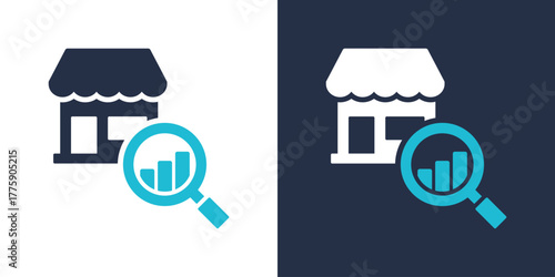 Market Icon. Flat Style Vector Illustration