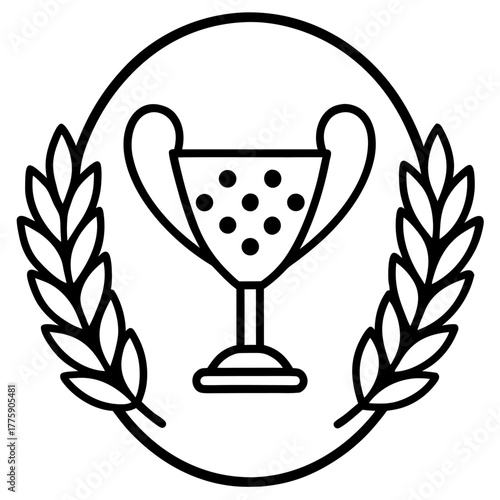 Trophy icon with laurel wreath a symbol of victory and achievement