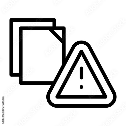 Plagiarism Alert Vector Line Icon Design