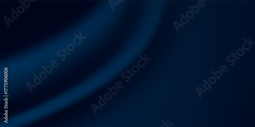 Blue abstract curve and wave on navy luxury background