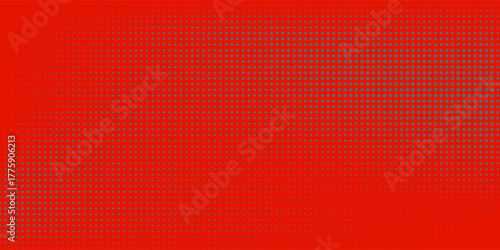 Dots red and crimson pop art background with halftone dots in comic style, vector texture