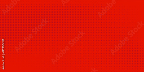 Dots red and crimson pop art background with halftone dots in comic style, vector texture