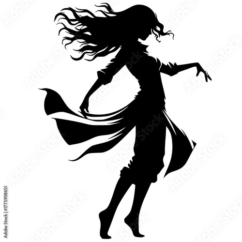 Silhouette of a female Sufi dancer