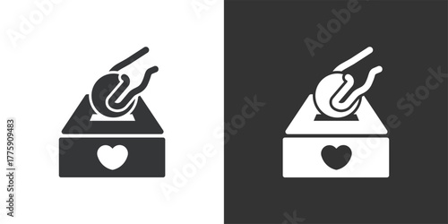 Donate icon. Solid glyph series icon