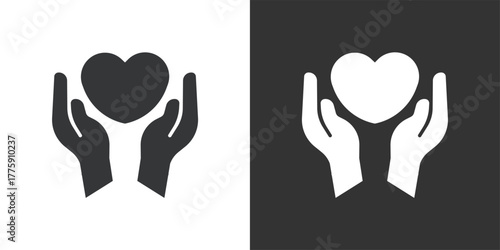 Support and Love icon. Solid glyph series icon