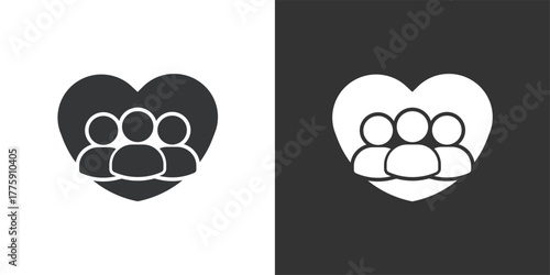 Volunteerism icon. Solid glyph series icon