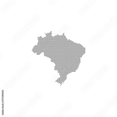  brazil map with dotted halftone design. brasil map vector with isolate background, perfect for travel, geography, and political concepts. World maps circle. global map	