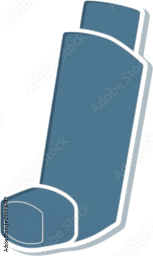 Inhaler, a medical device used to deliver medication directly to the lungs, especially for asthma patients. Medical tool in healthcare. flat art design style