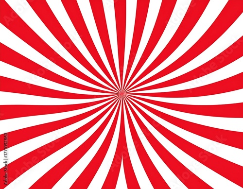 Red and white radiating stripes emanating from a central point