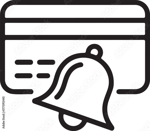 Credit card notification bell icon for payments