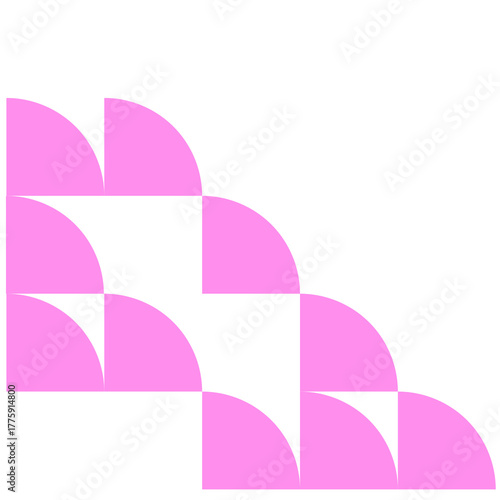 Abstract Quarter Circle Geometric Pattern - Modern Minimalist Background Design - abstract pink background