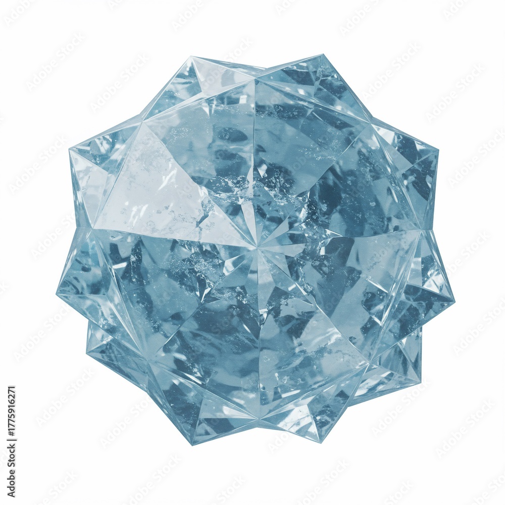 Obraz premium A complex blue faceted ice star