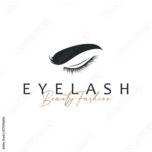 Eyelash logo design for women beauty with a simple and elegant concept, template design for women's salons and business brand