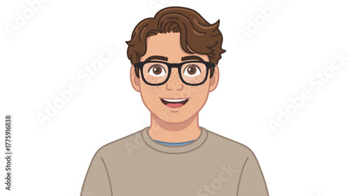 Illustration of a man with glasses