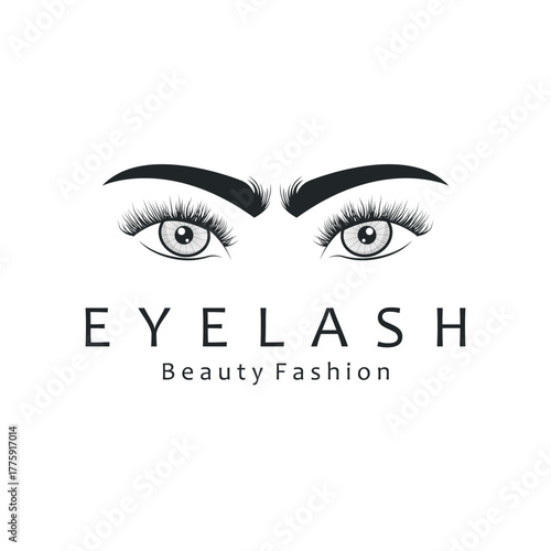 Eyelash logo design for women beauty with a simple and elegant concept, template design for women's salons and business brand