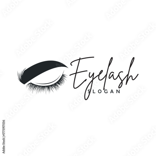 Eyelash logo design for women beauty with a simple and elegant concept, template design for women's salons and business brand