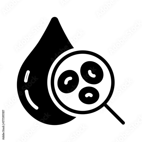 Vector solid black icon for Blood drop