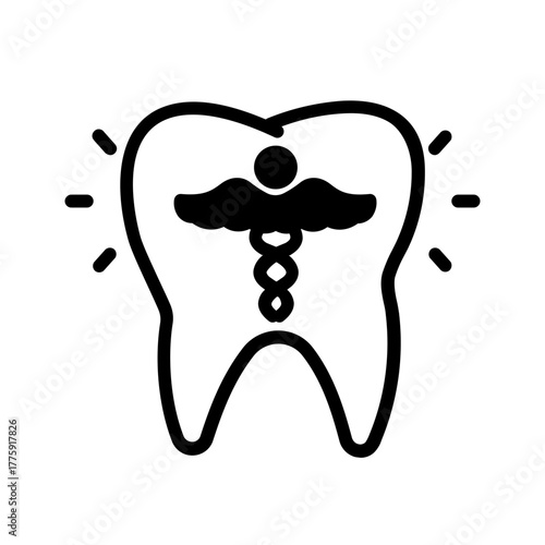Vector solid black icon for Dental