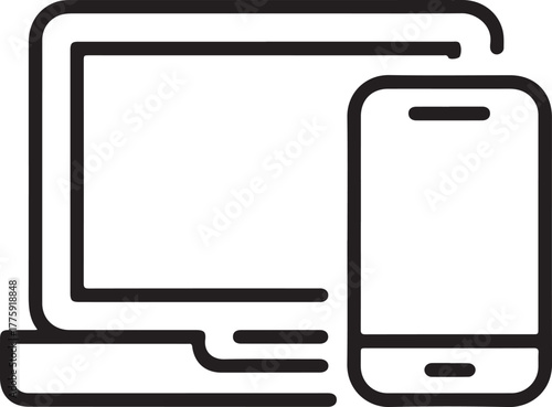 Modern computer and smartphone digital devices icon