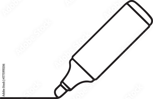 Outline drawing of a highlighter pen marking a line