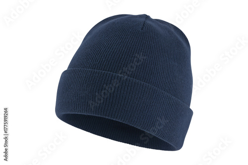 Stylish navy blue beanie hat for winter warmth and trendy fashion