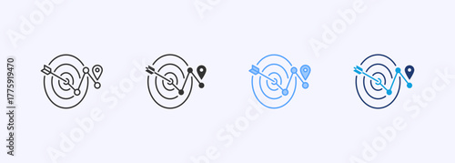 Goal Tracking Icon Set Multiple Style Collection