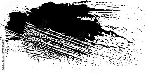 black brush stroke on transparent background. Paint Stroke. Grunge Hand Painted Red Brush Strokes. Grunge Brushes. Dirty Artistic Design. Vector illustration