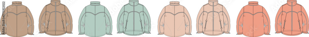 Fototapeta premium Collection of casual shirts in different colors and shades