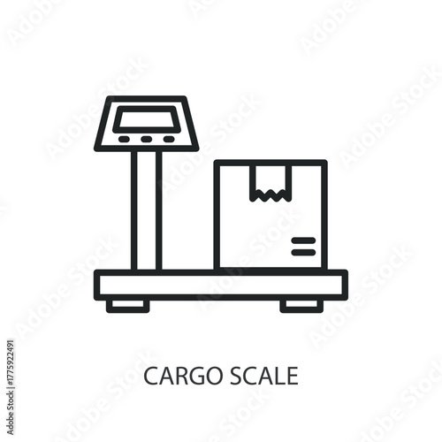 Cargo scale thin line icons. Original vector illustration.