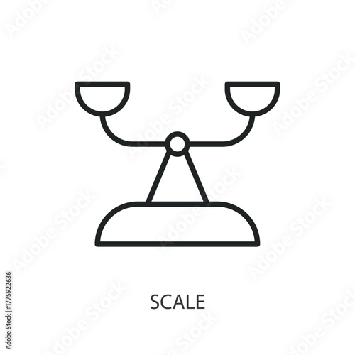 Scale thin line icons. Original vector illustration.