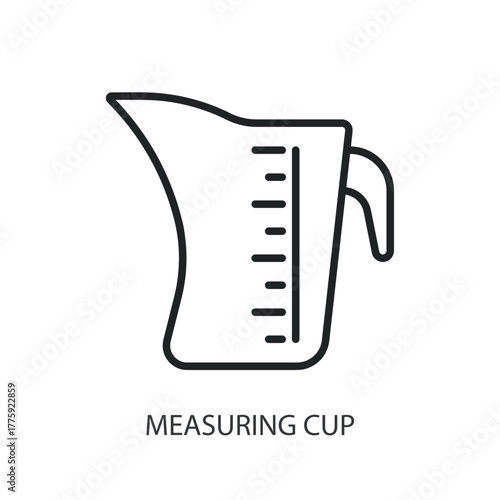 Measuring cup thin line icons. Original vector illustration.