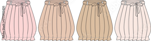 Elegant Flowing Skirt Illustration in Pastel Colors