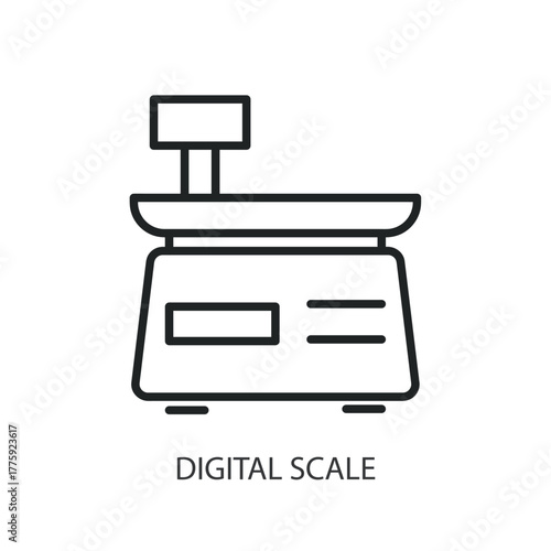 Digital scale thin line icons. Original vector illustration.
