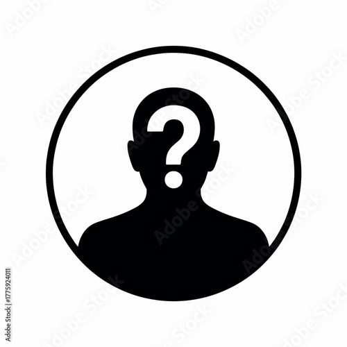 Silhouette of a person with a question mark for a face