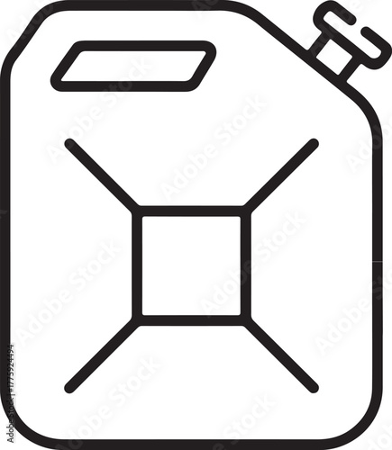Simple outline icon of a jerrycan fuel container