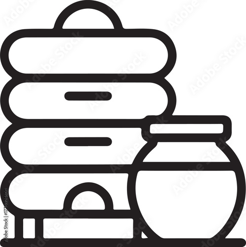 Steamed dumplings and honey jar icon