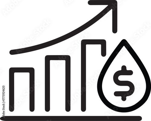 Rising oil prices and financial growth graph