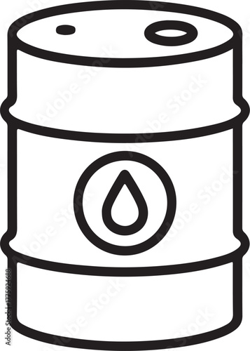 Oil barrel icon with water drop symbol