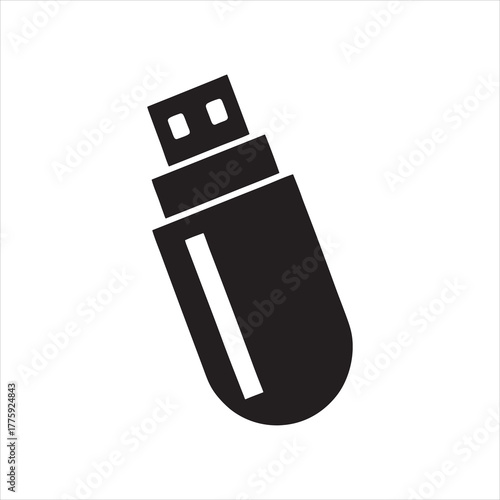  usb drive icon silhouette vector illustration