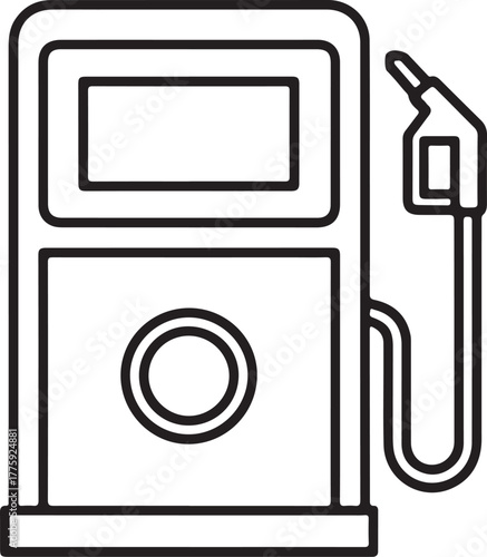 Simple line art icon of a gas pump