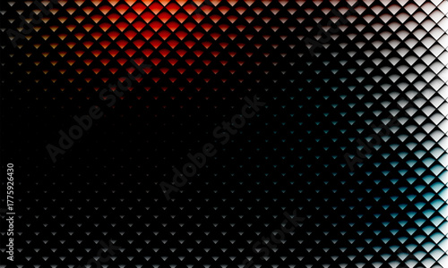Abstract glass texture background with red blue dark color combination symmetry rectangular halftone by using stripes vector illustration represent a moody background