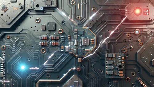 non-representational advanced technological pattern depicting electronic pathways  signifying cutting-edge digital information linking  cyber realms  and the innovation of forthcoming meta