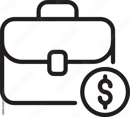 Briefcase with dollar sign icon business finance concept