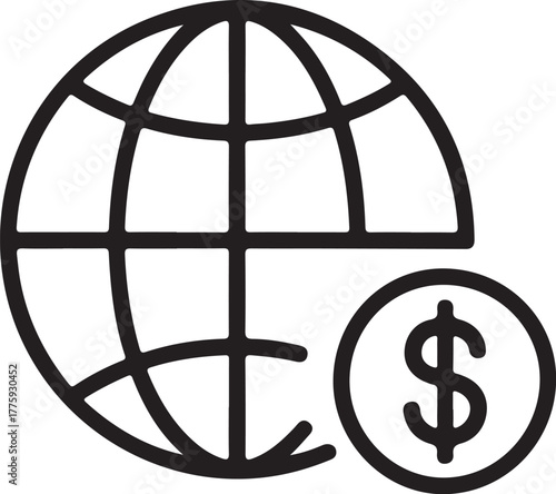 Global finance and business icon