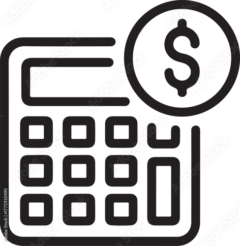 Calculator with dollar sign icon
