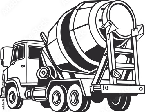 Concrete mixer truck icon
