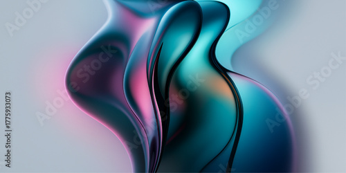 Dynamic blue and colorful abstract smoke art creates a vibrant wave illustration for a modern wallpaper design