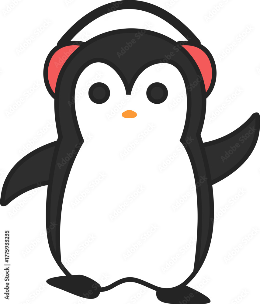 Obraz premium Cute Cartoon Penguin Element