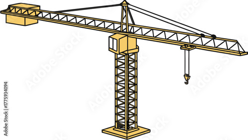 construction crane on white background