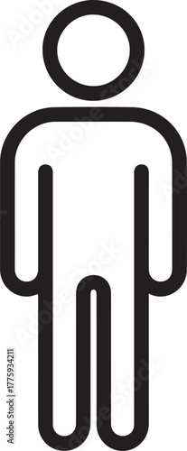 Simple line icon of a standing male figure